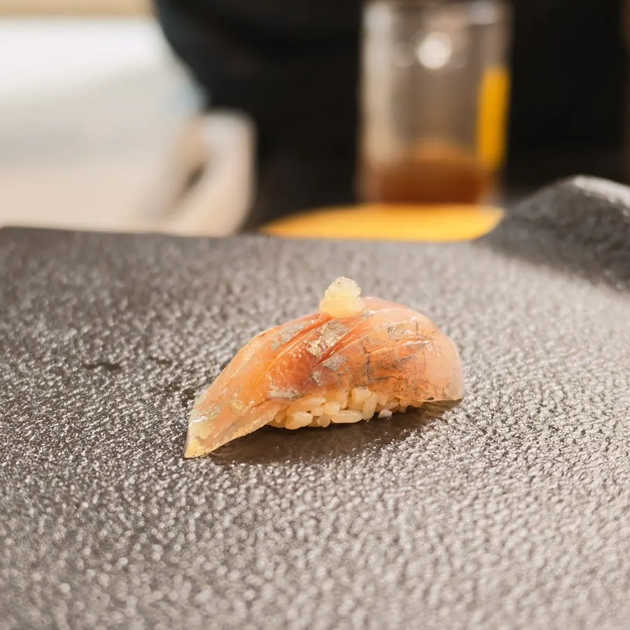Red seabream sushi with firm flesh
