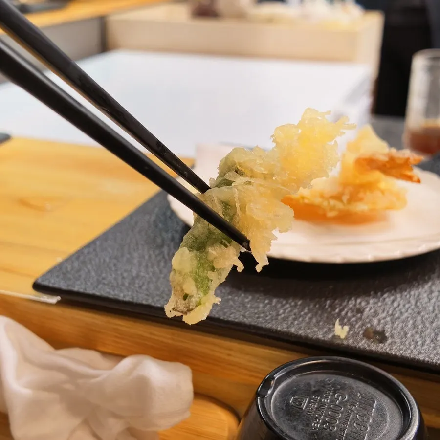 Warm udon in a clear broth