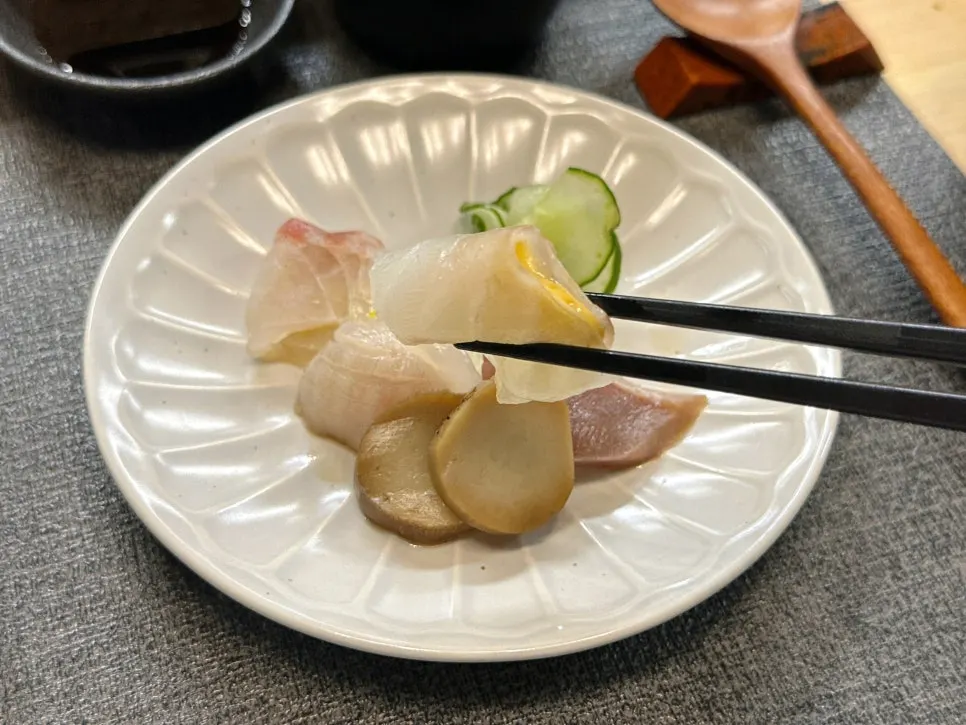 Sashimi served as part of the lunch course