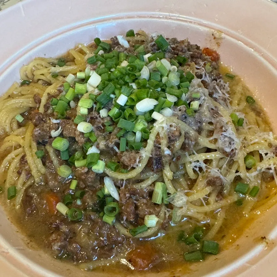 Plate of truffle white ragù pasta