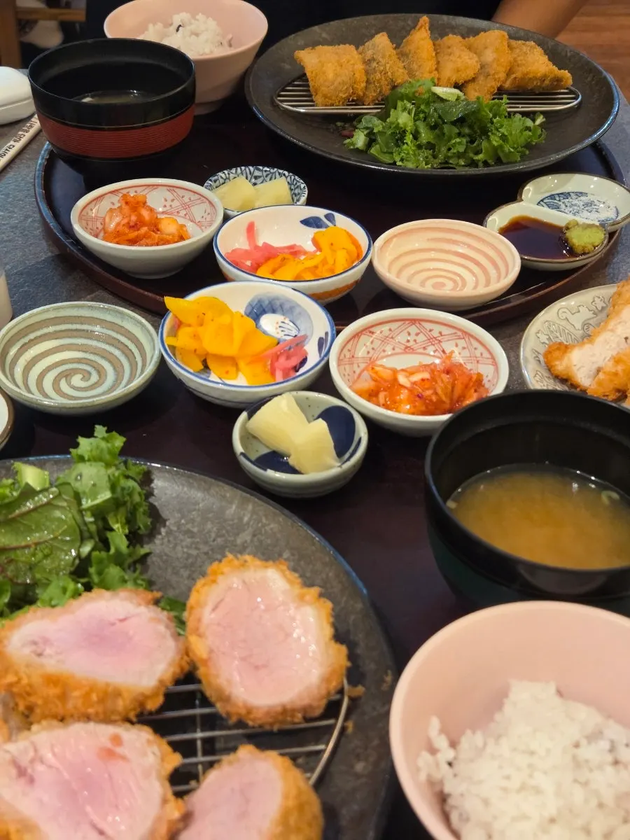 안심카츠와 시마아지 후라이 한 상