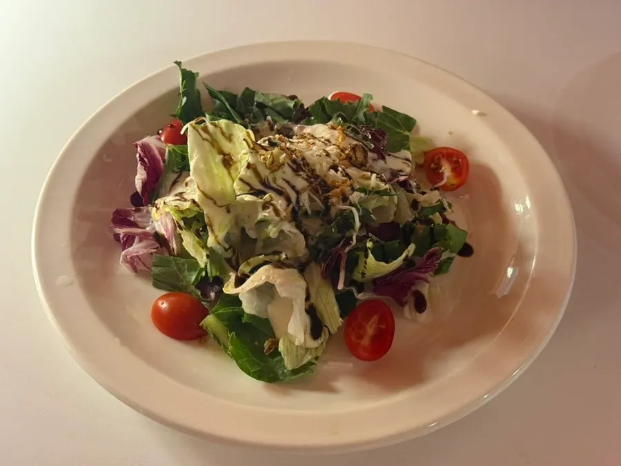 The Panna garden salad served first