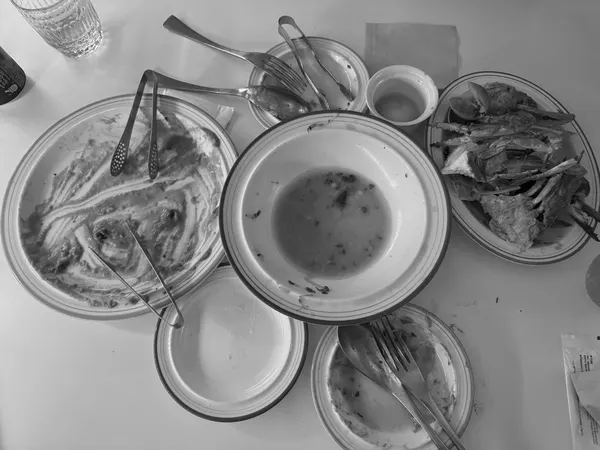 An empty pasta plate, completely cleaned up