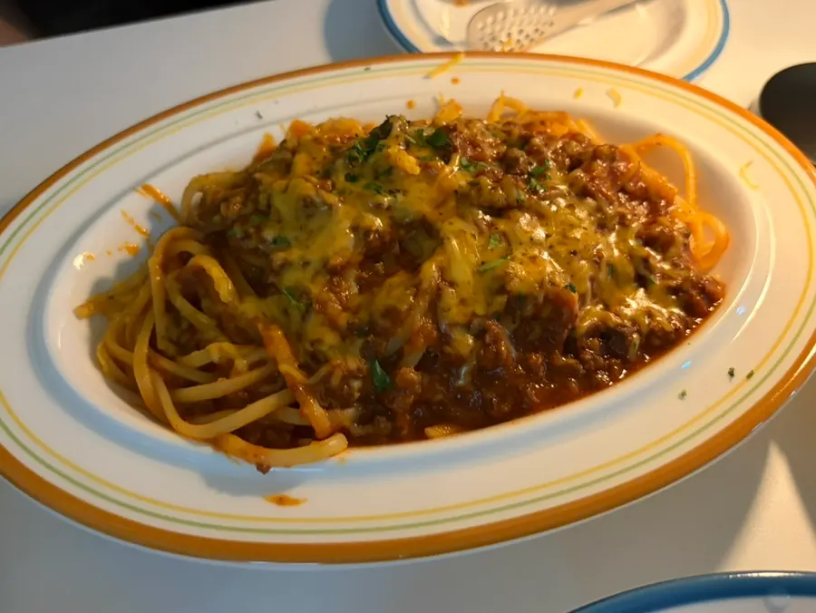 基本の太さのパスタ麺のクローズアップ