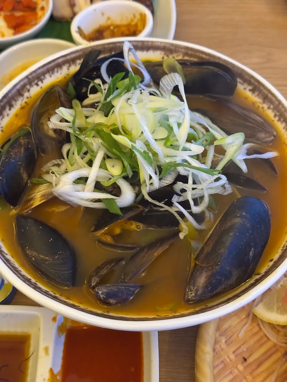 Spicy seafood ramen loaded with seafood