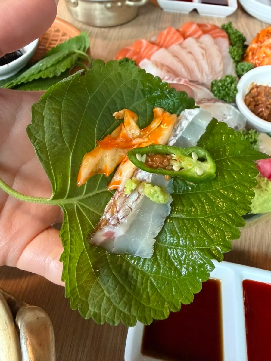 Self-made sushi wrapped in seaweed
