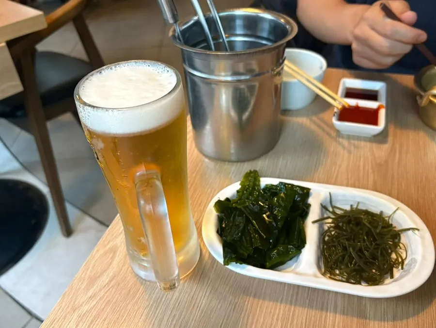 Kirin draft beer ordered at Parang Haenyeojip