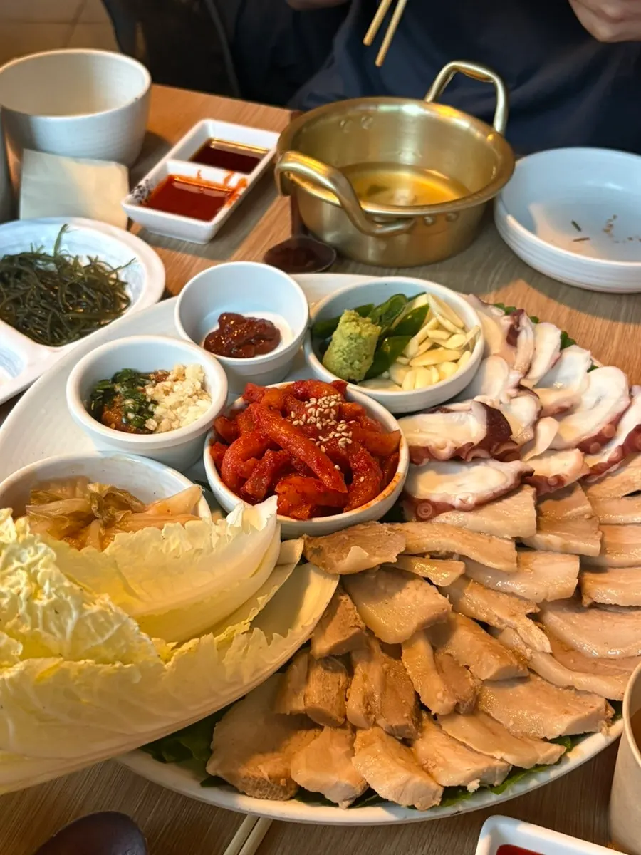 Close-up of well-cooked rock octopus slices