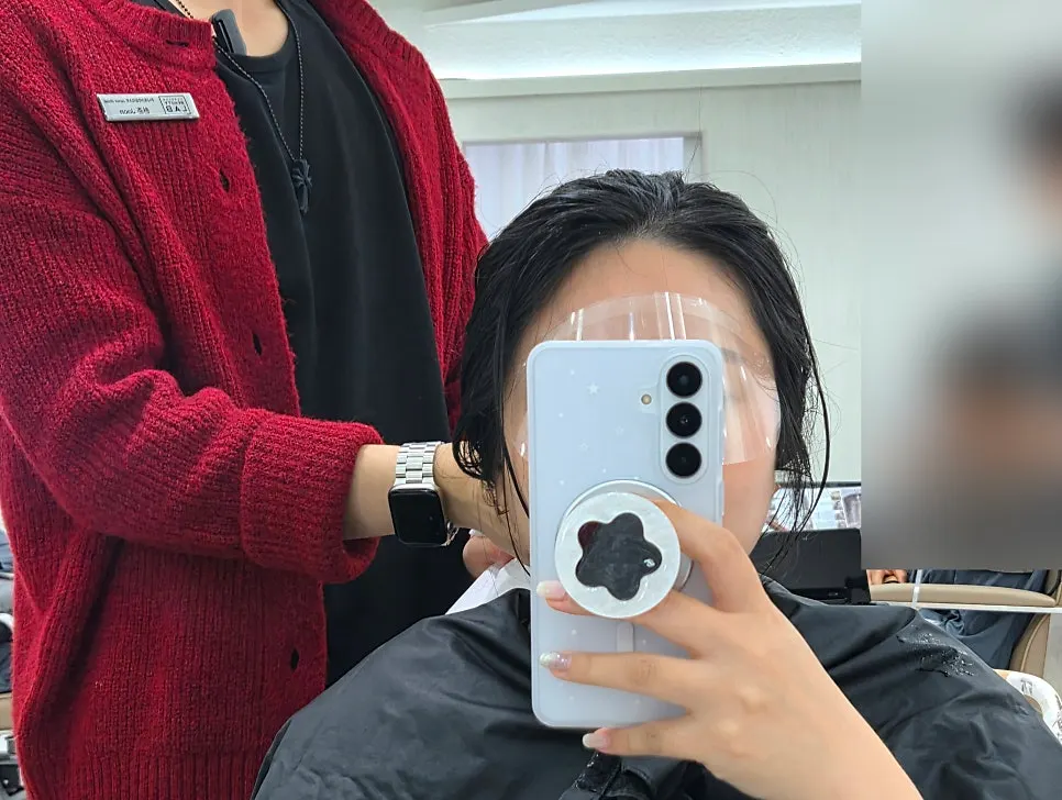Special care and hair pack treatment in progress