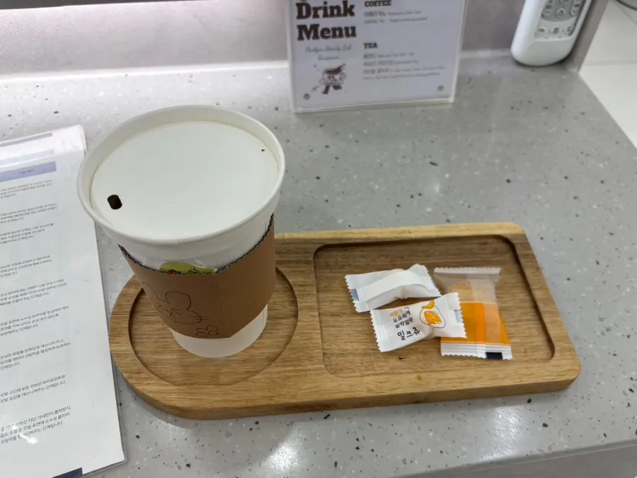 Drink and snack with name and handwritten message