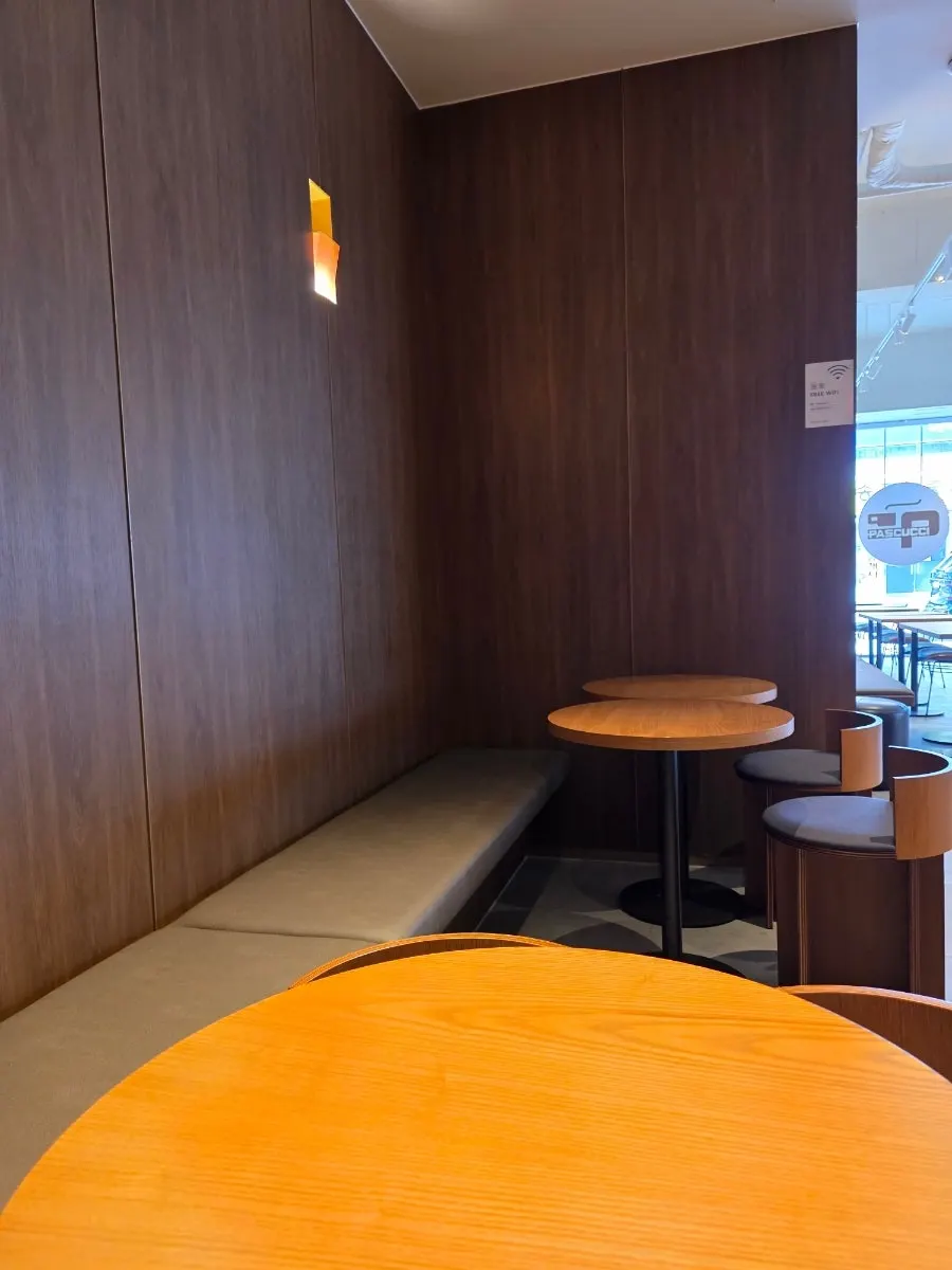 Café table seating for several people