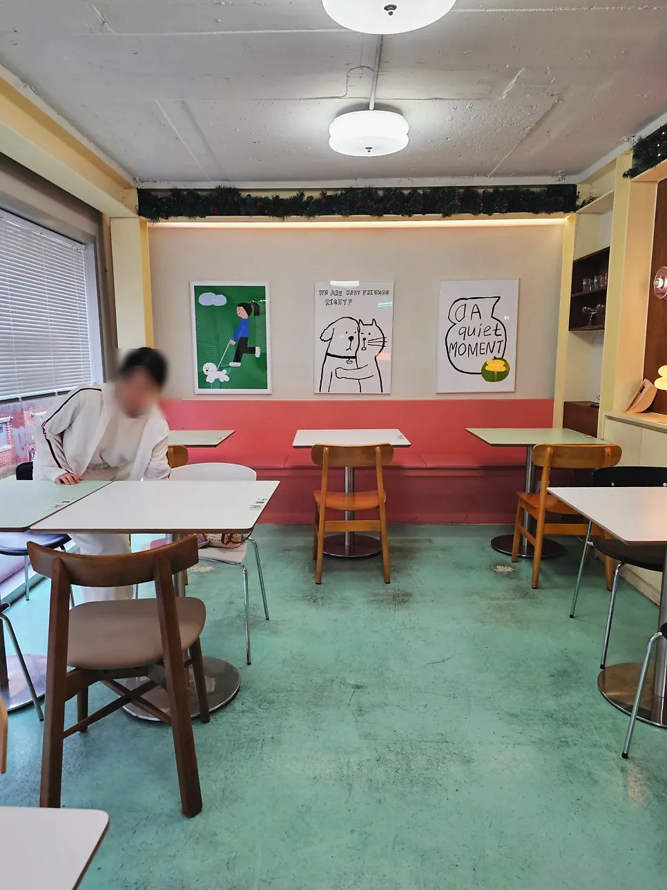 White-toned interior decor at Pasta Go Hongdae Branch