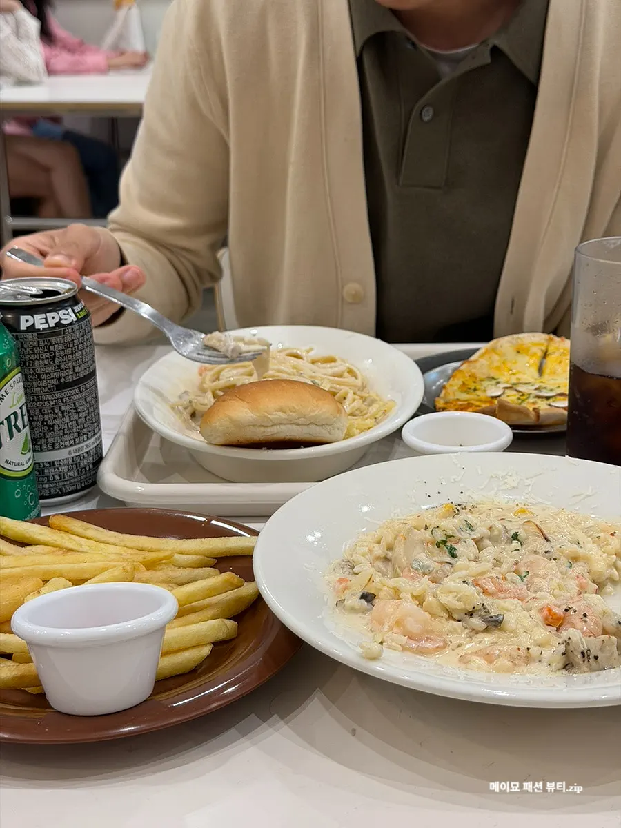Full spread of the couple's dinner