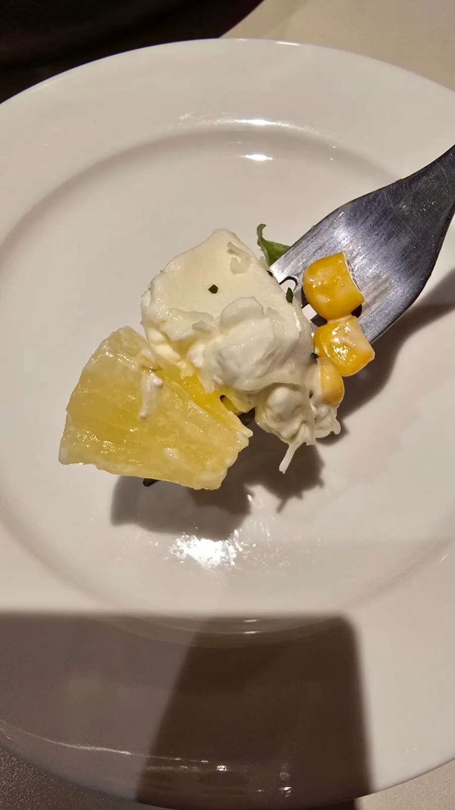 Salad showing pineapple and cherry tomatoes