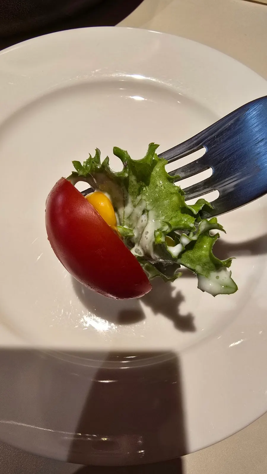 Close-up of fresh vegetables in the salad