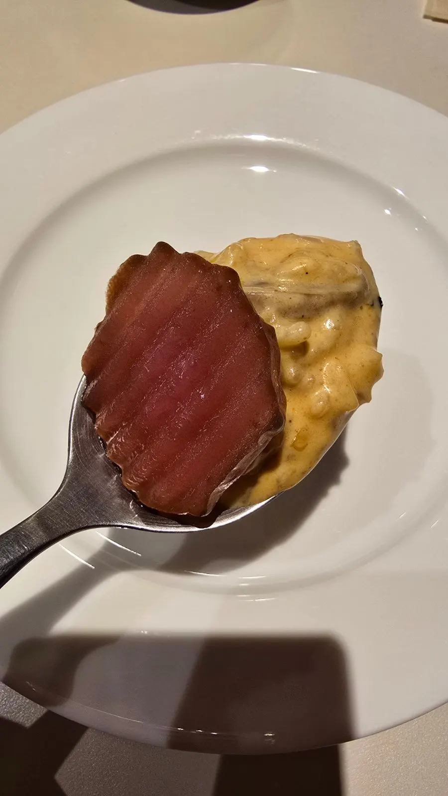 A spoonful of the spicy cream risotto