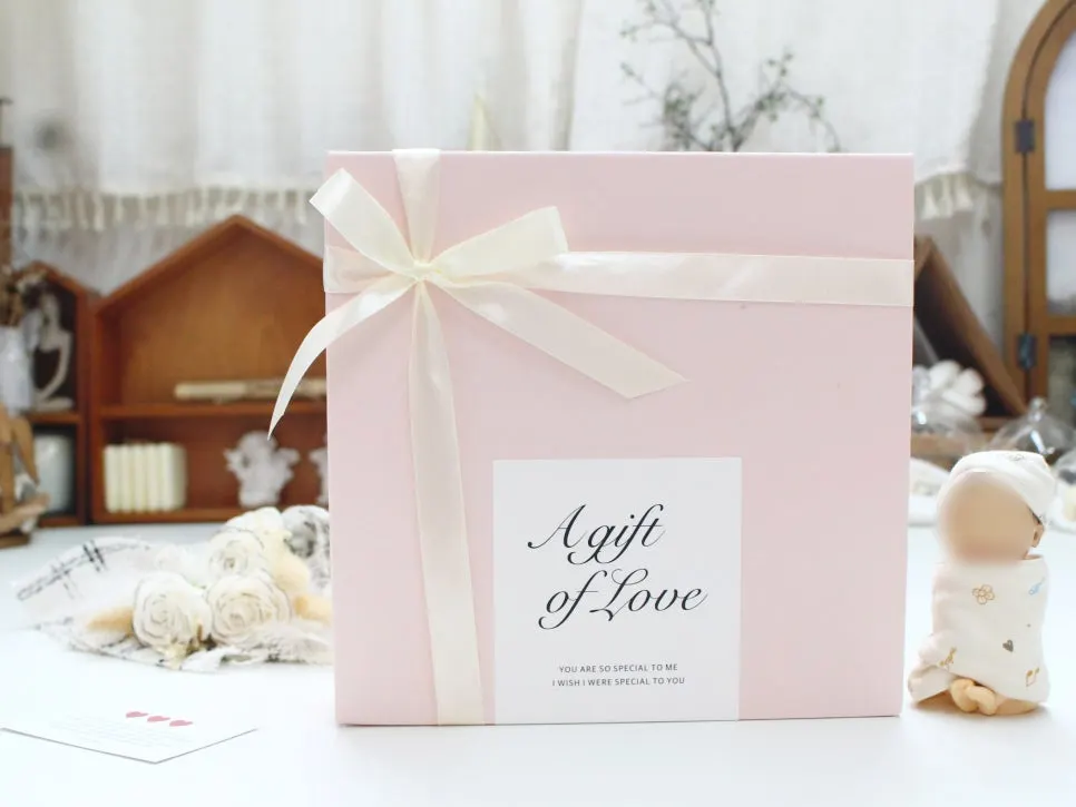 Peachcong Wash Bib box packaging for a baby shower gift