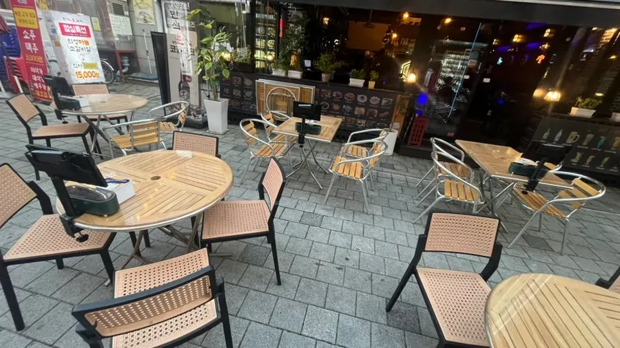 Outdoor seating outside People & Peoples
