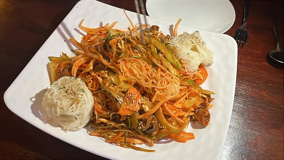 Mixed ingredients in the golbaengi somyeon at People & Peoples