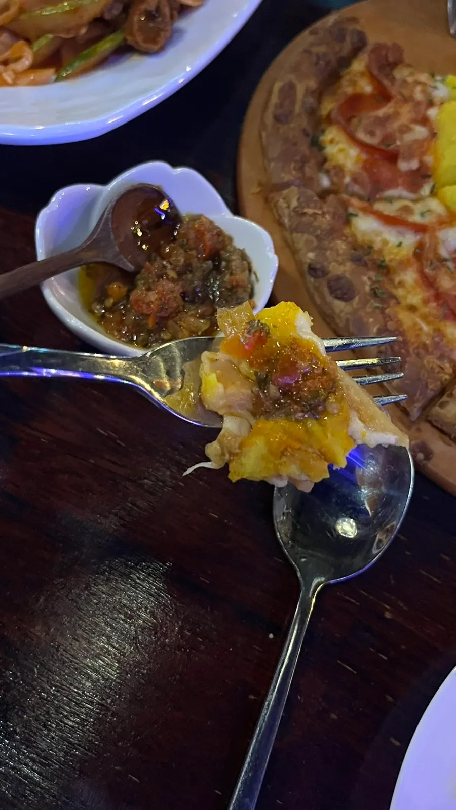 Pizza with layered pastry dough at People & Peoples