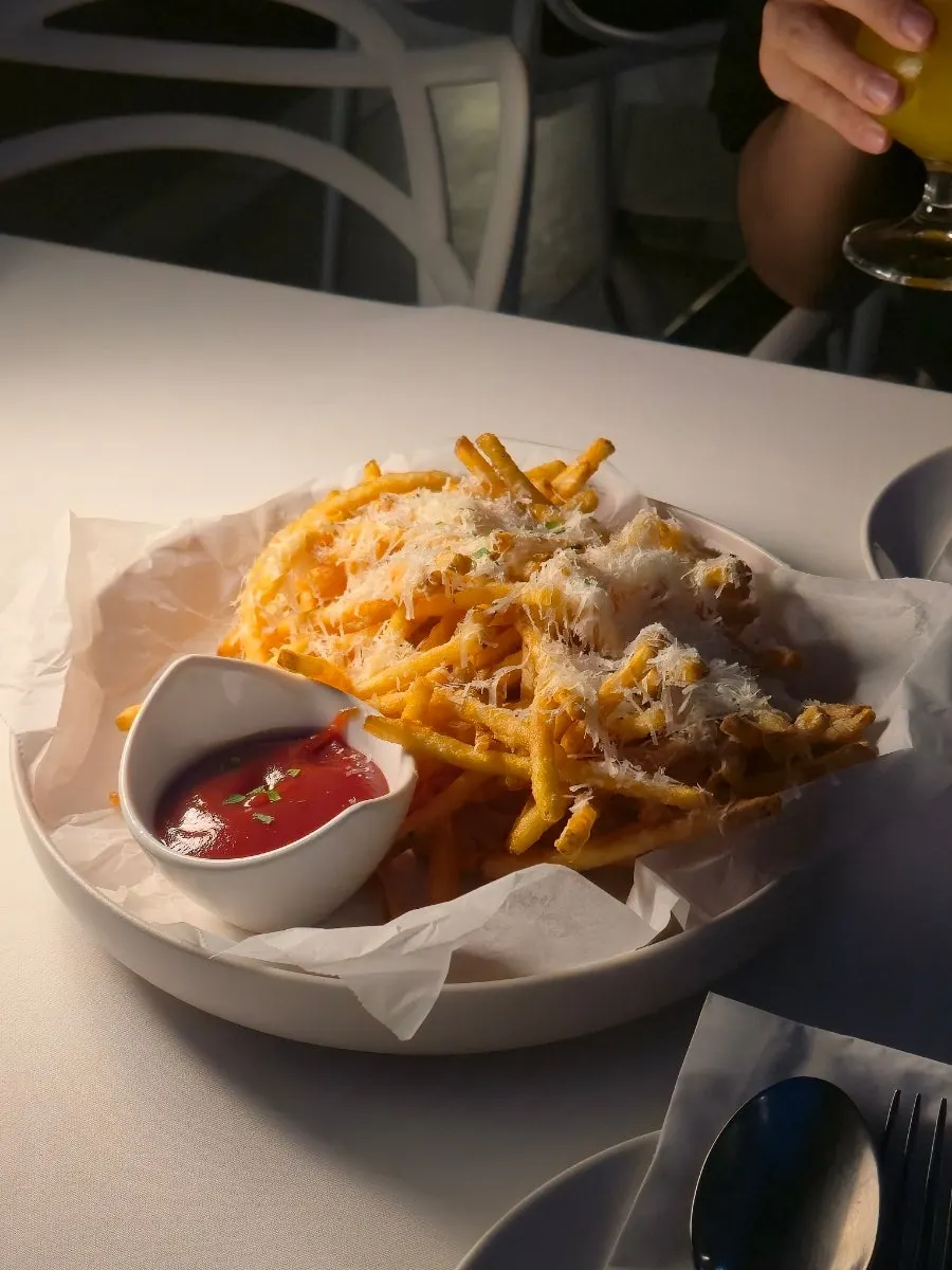 Close-up of crispy truffle fries