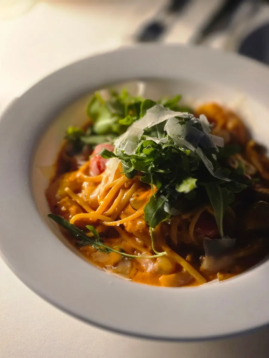 Shrimp hot rosé pasta at People the Terrace
