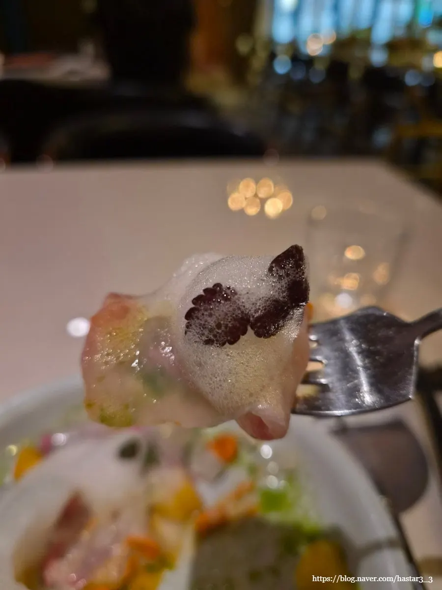 Ceviche with orange segments
