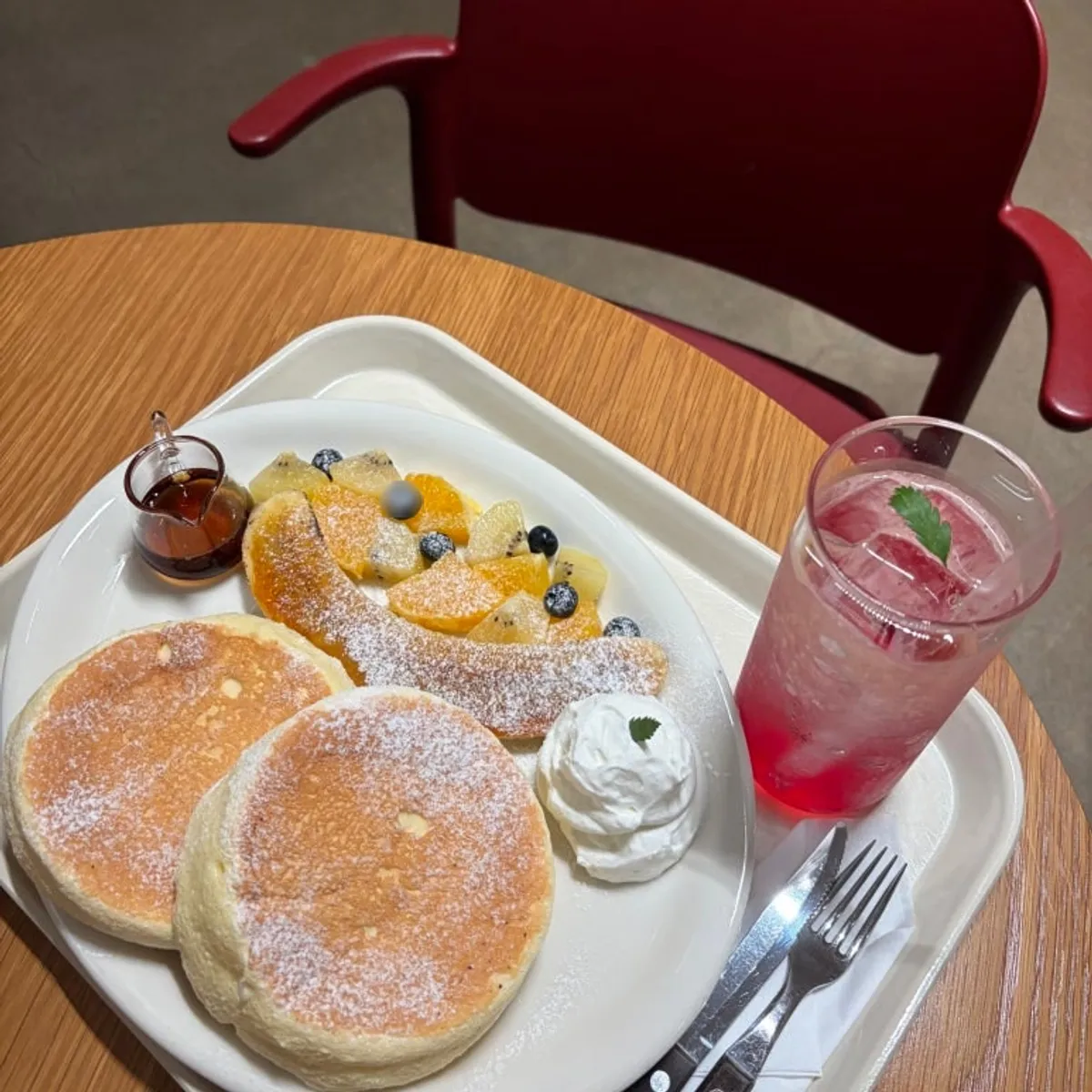 Petrico café near Hapjeong Station, signature fruit soufflé