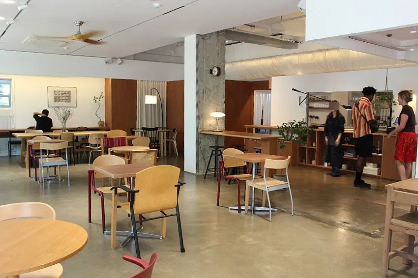 우드톤 인테리어의 페트리코 내부