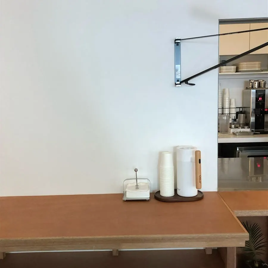 Large communal table in the center