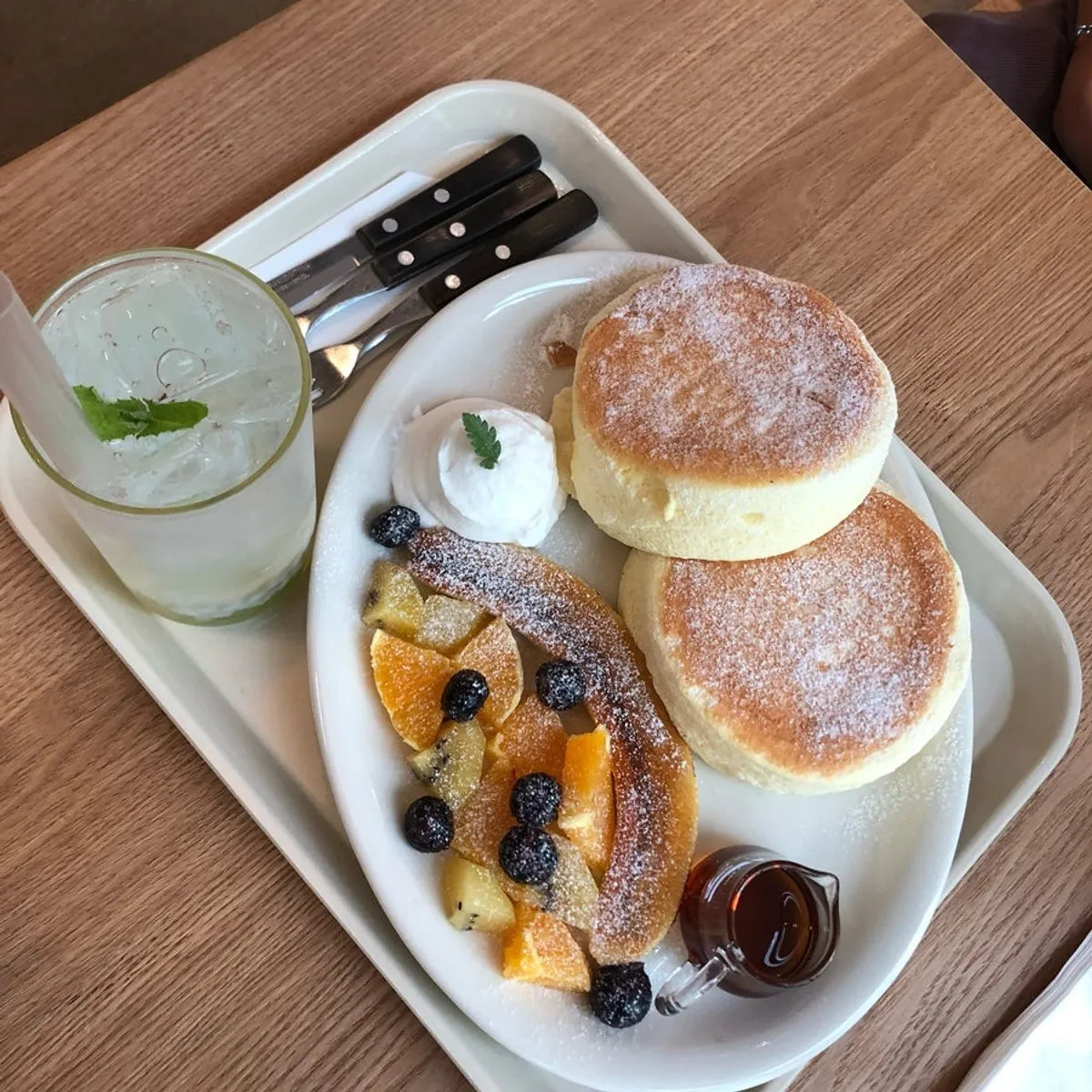 Petrico's fruit soufflé topped with fruit