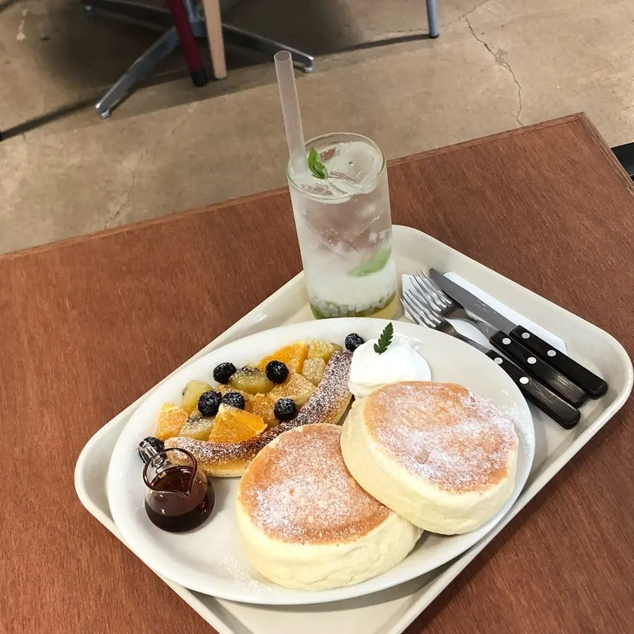 Close-up of the fruit soufflé