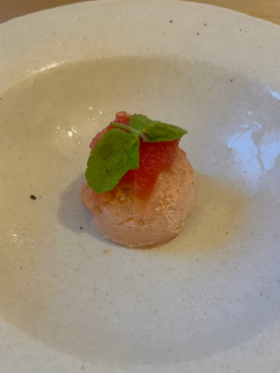 Four seasons sorbet served for dessert