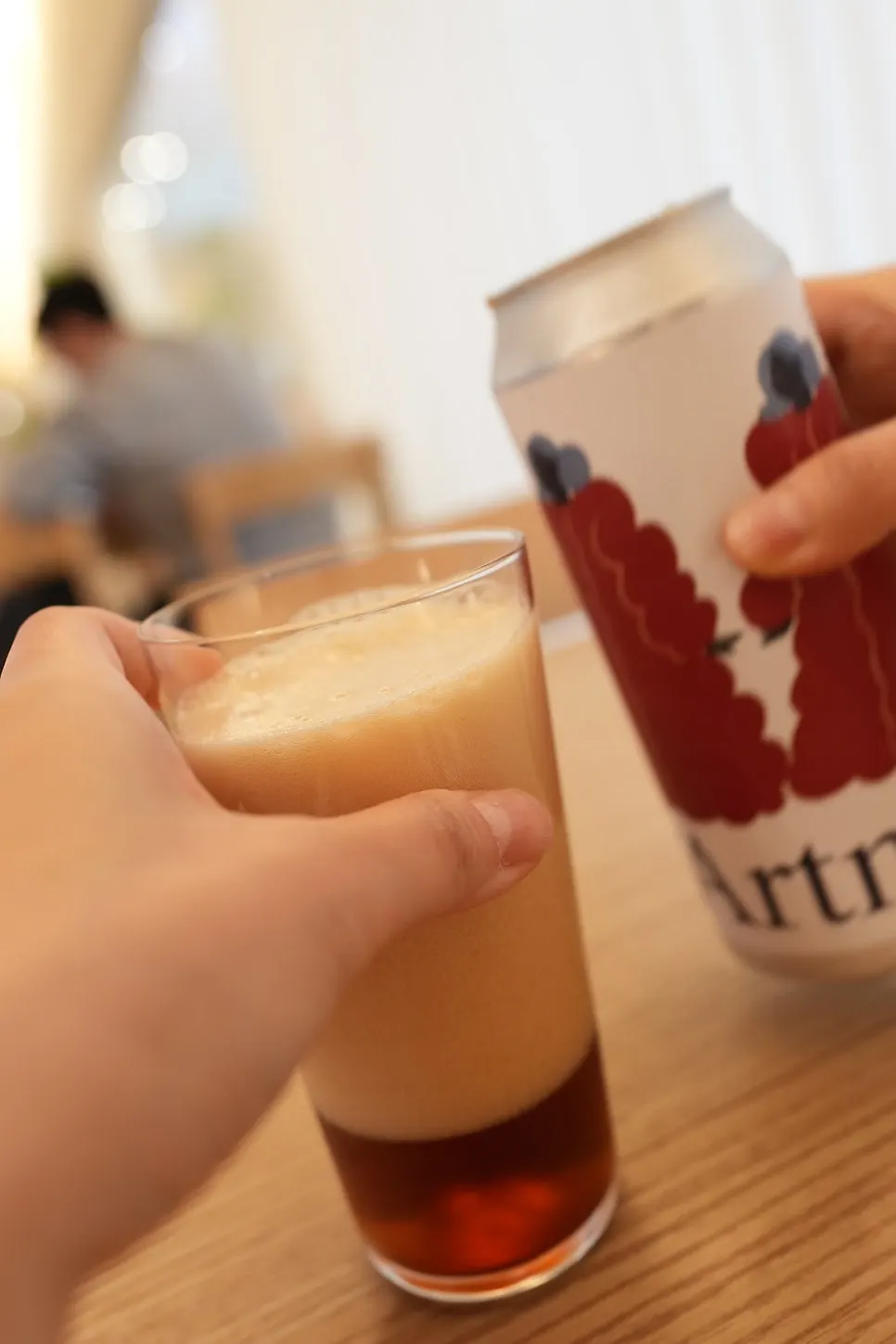 Cheongdamdong Myeoneuri beer poured into a glass