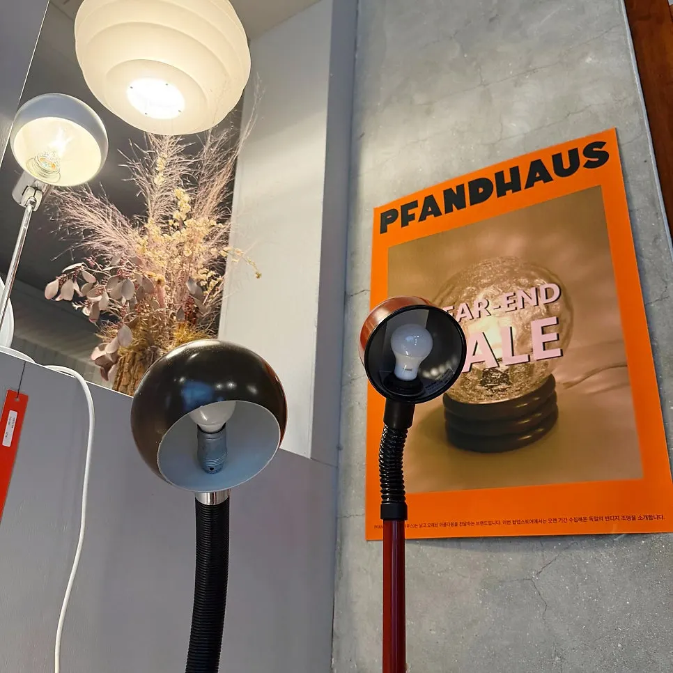 A lit vintage lamp