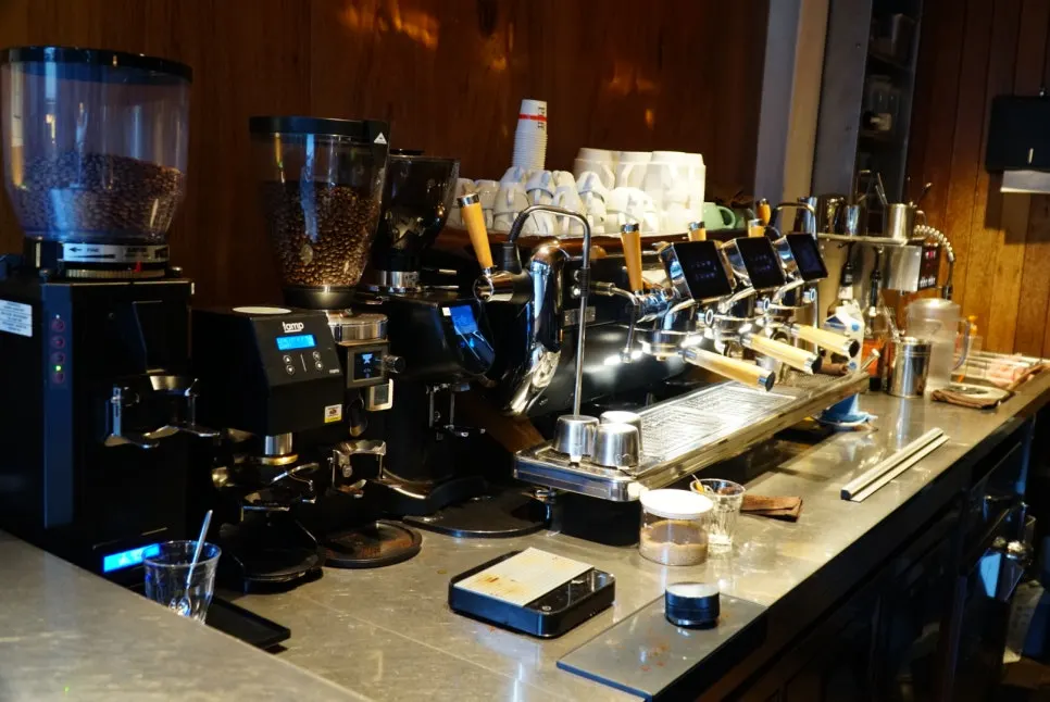 Interior of house-converted Pip Espresso Bar