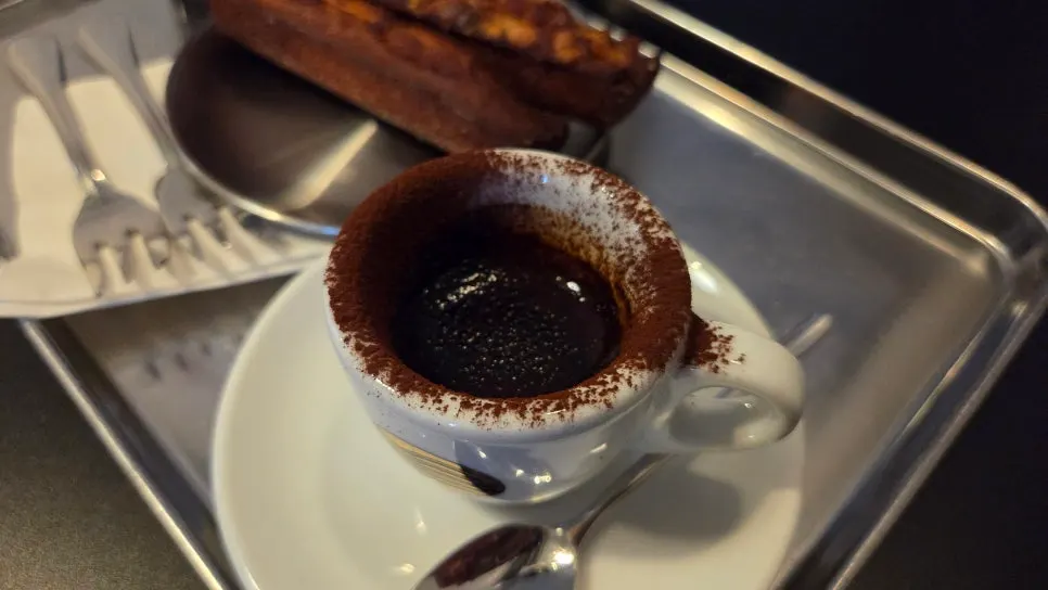 Stracciatella served in a small glass