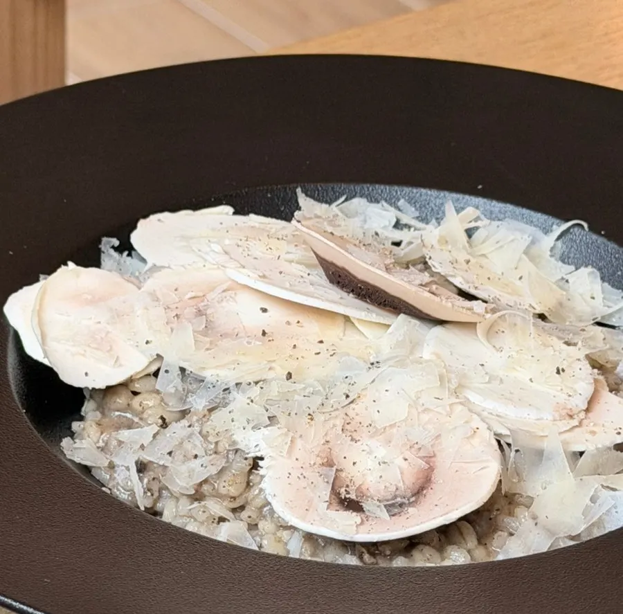 A plate of truffle mushroom risotto