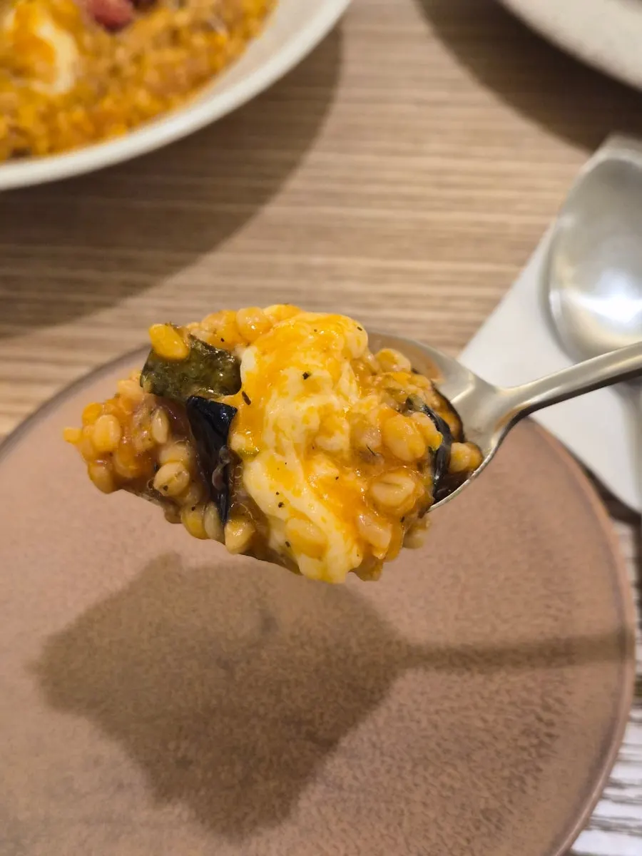 숟가락으로 뜬 가든 토마토 리조또