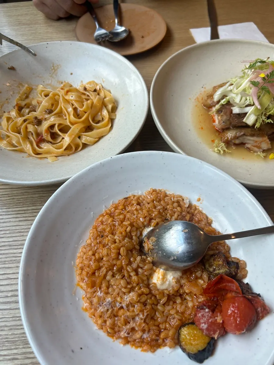 치즈를 갈아 올린 퓨 을지로 토마토 치즈 리조또