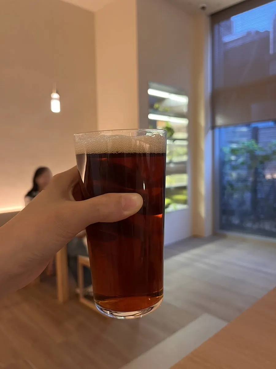 Lager Cheongdam-dong Myeoneuri poured into a glass