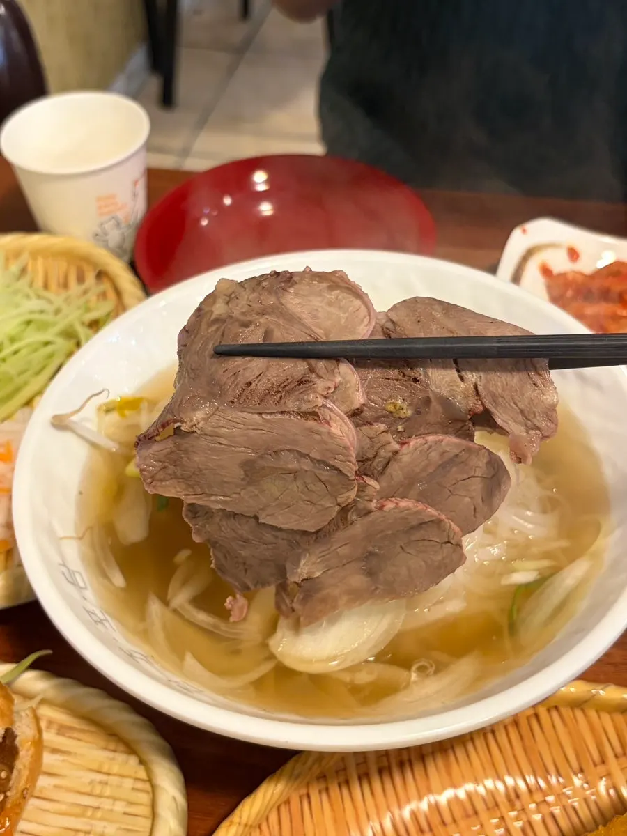 Pho with plenty of noodles and bean sprouts