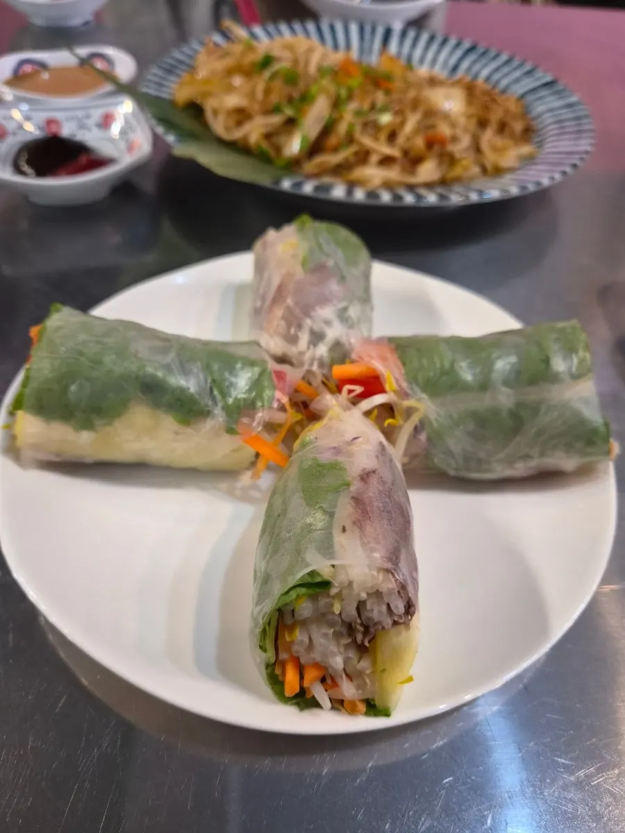 Rice paper wraps for making fresh spring rolls at Pho Witch