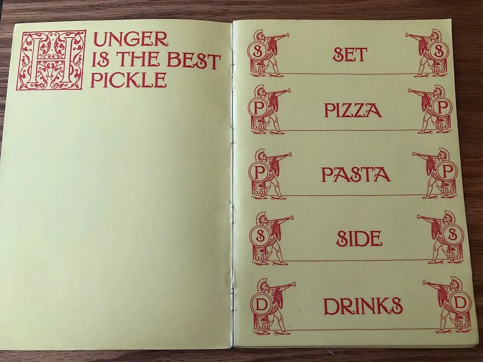 Pickles set and pasta menu board