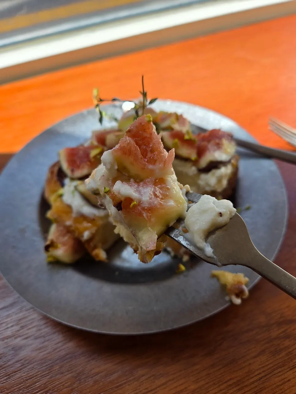 Cross-section of French toast made with 24-hour aged bread