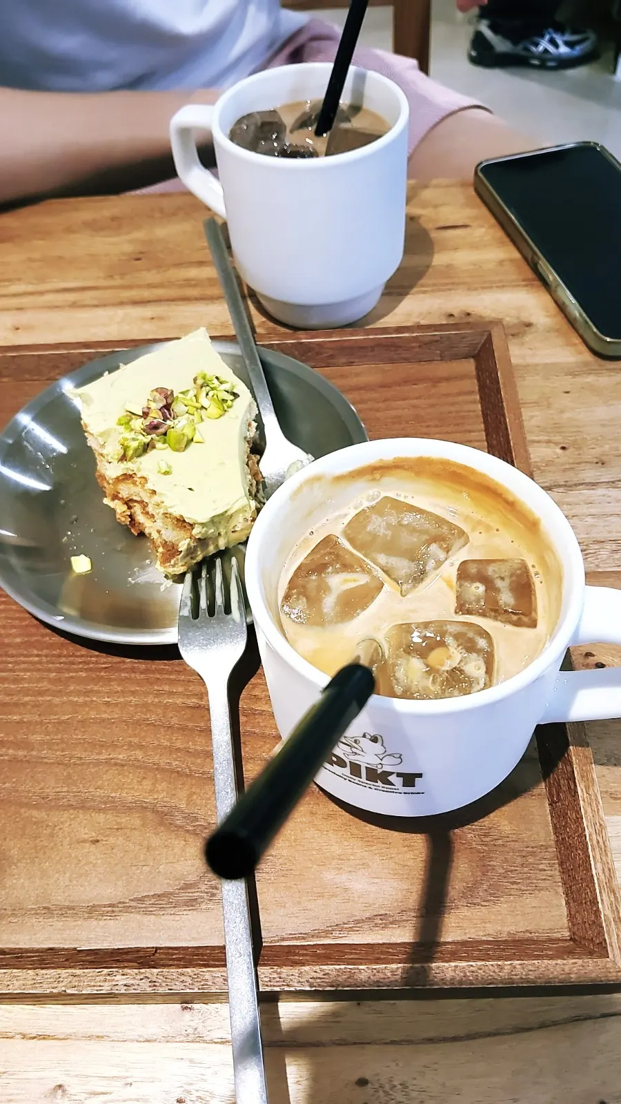 My table with coffee and dessert set out