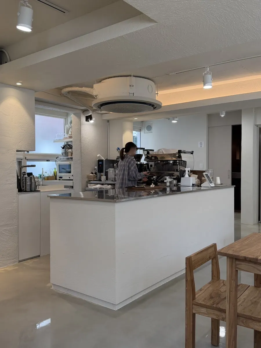 View of the café's quiet, mellow interior
