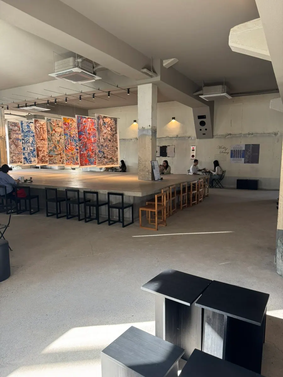 Art piece displayed inside the café