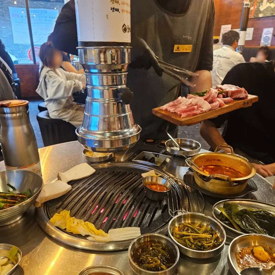 연통 아래 적힌 맛있게 먹는 법 안내