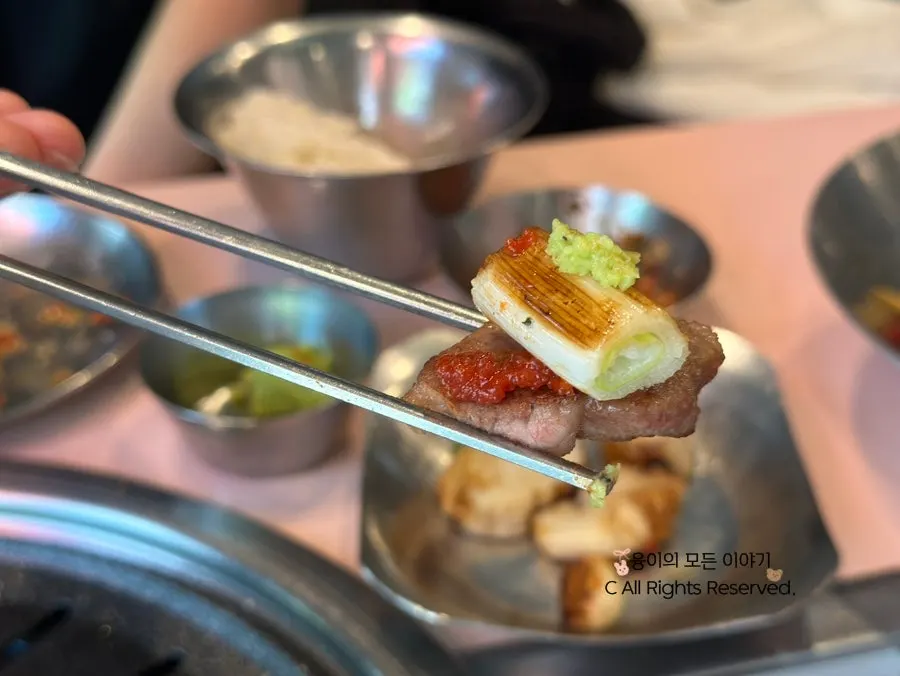Final bite of meat topped with herring roe